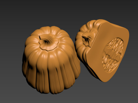 Pumpkin Vegetable 3 Half of Pampkin 3D Print Model