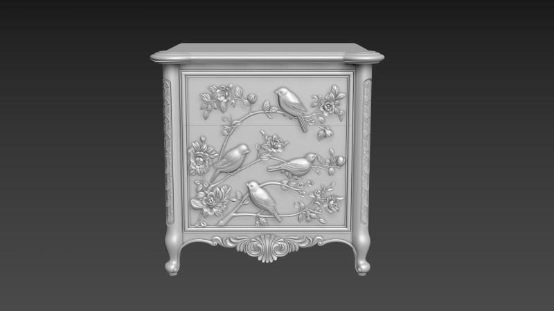 Bedside table for CNC furniture carving Modèle 3D .c4d .max .obj .3ds .fbx .stl .blend