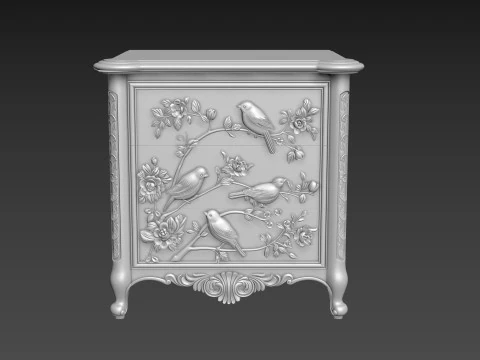 Mesa de cabeceira para escultura de m&oacute;veis CNC Modelo 3D