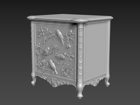 Bedside table for CNC furniture carving Modèle 3D
