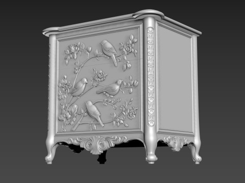 Bedside table for CNC furniture carving Modèle 3D