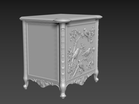 Bedside table for CNC furniture carving Modèle 3D