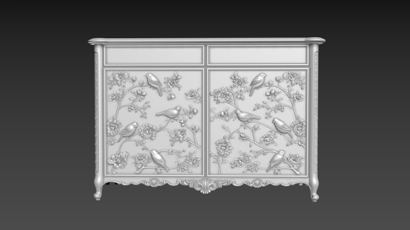 Sideboard Cabinet for CNC Modello 3D .c4d .max .obj .3ds .fbx .stl .blend 