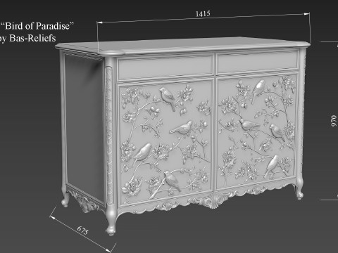 Sideboard Cabinet for CNC Modello 3D
