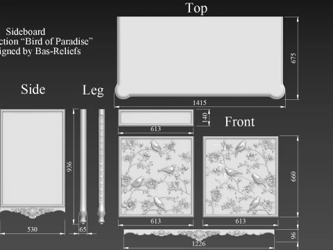 Sideboard Cabinet for CNC 3D Model