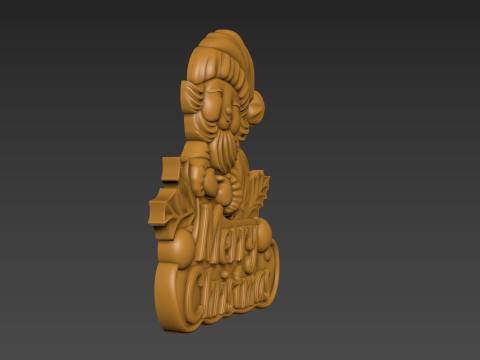Merry Christmas Santa Claus 3D Relief Modello di stampa 3D