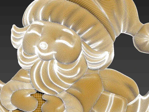 Merry Christmas Santa Claus 3D Relief 3D Print Model