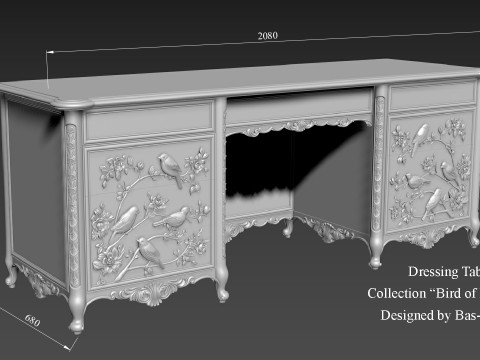 Dressing Table for CNC Bedroom furniture 3D-Modell