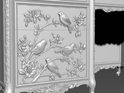 Dressing Table for CNC Bedroom furniture 3D-Modell