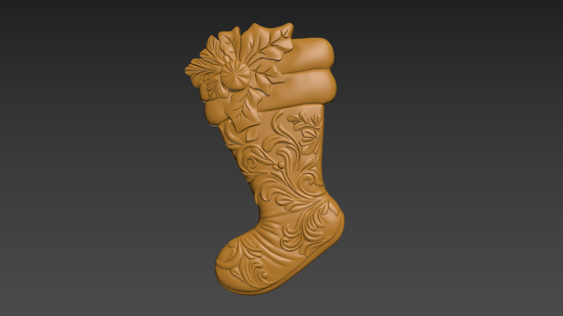 Christmas Stocking Sock Bags Relief 3D Baskı Modeli .c4d .max .obj .3ds .fbx .stl .blend