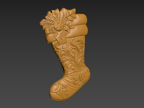 Christmas Stocking Sock Bags Relief 3D Baskı Modeli
