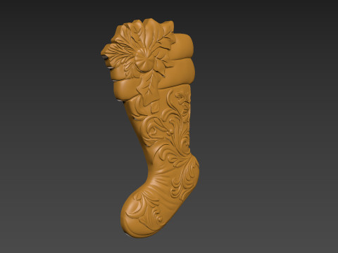 Christmas Stocking Sock Bags Relief 3D Baskı Modeli