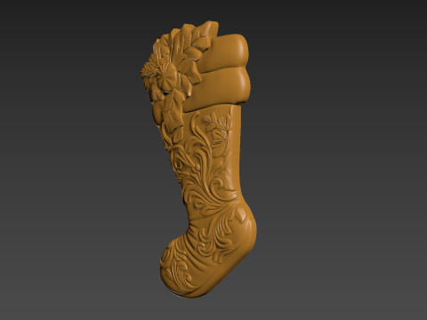 Christmas Stocking Sock Bags Relief 3D Baskı Modeli