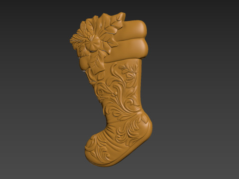 Christmas Stocking Sock Bags Relief 3D Baskı Modeli