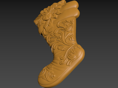 Christmas Stocking Sock Bags Relief 3D Baskı Modeli