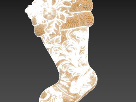 Christmas Stocking Sock Bags Relief 3D Baskı Modeli