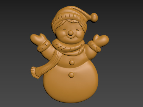 Snowman Relief 3D प्रिंट मॉडल