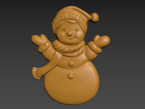 Snowman Relief 3D Print Model