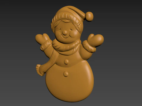 Snowman Relief 3D Print Model