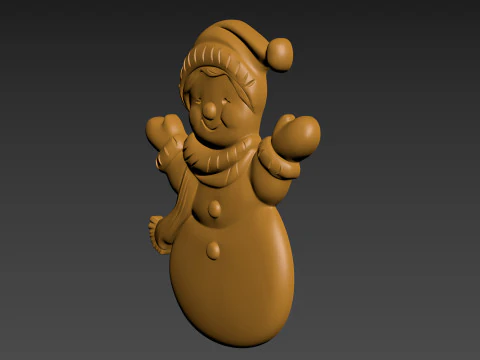 Snowman Relief 3D Print Model