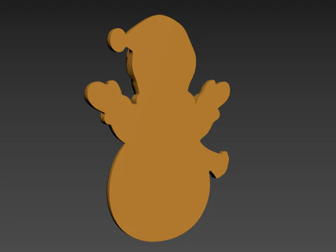 Snowman Relief 3D Print Model
