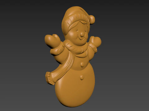 Snowman Relief 3D Print Model