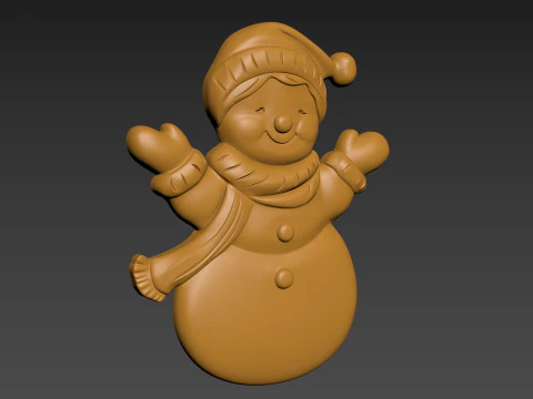 Snowman Relief 3D Print Model
