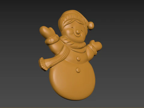 Snowman Relief 3D Print Model