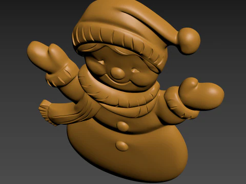 Snowman Relief 3D Print Model