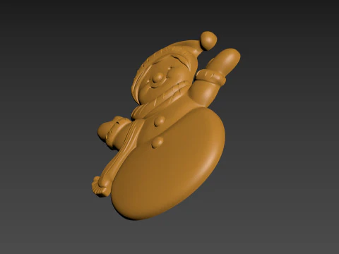Snowman Relief 3D Print Model