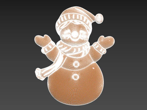 Snowman Relief 3D Print Model