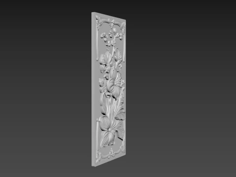 Orchids Flowers Relief 3D Model