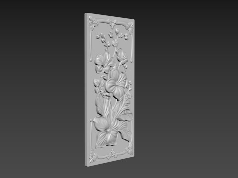 Orchids Flowers Relief Modelo 3D
