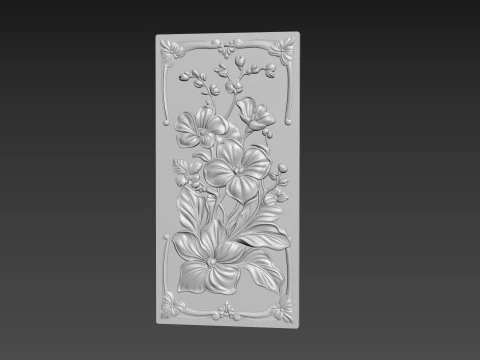 Orchids Flowers Relief 3D Model