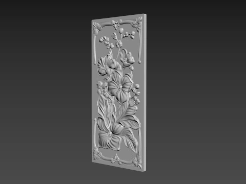 Orchids Flowers Relief 3D Model