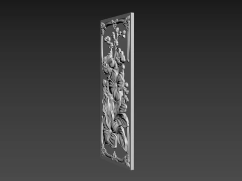 Orchids Flowers Relief 3D Model
