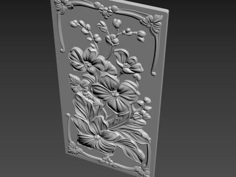 Orchids Flowers Relief Modelo 3D