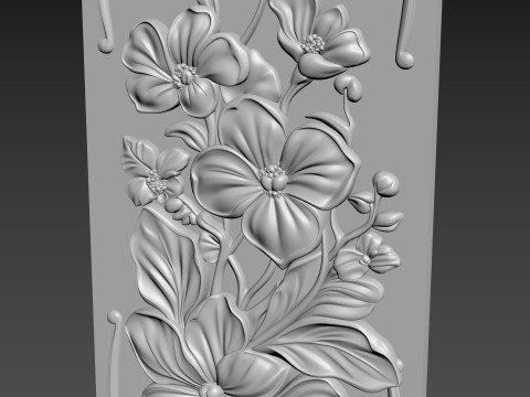 Orchids Flowers Relief Modelo 3D