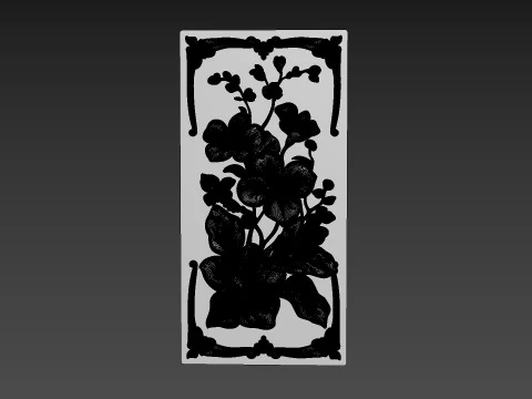 Orchids Flowers Relief 3D Model