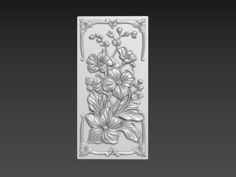 Orchideen-Blumen-Relief 3D Modell