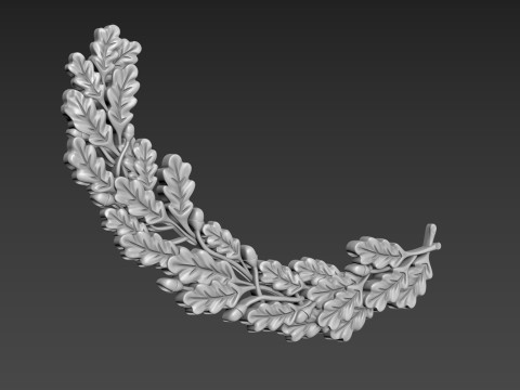 Oak branch relief 3D 模型
