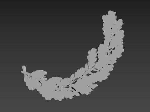 Oak branch relief 3D 模型