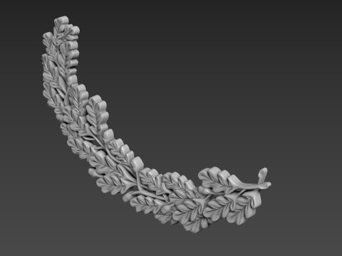 Oak branch relief 3D 模型