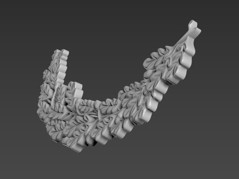 Oak branch relief 3D 模型