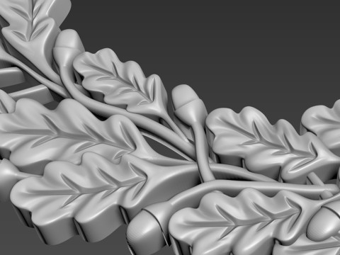 Oak branch relief 3D 模型