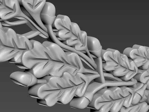 Oak branch relief 3D 模型