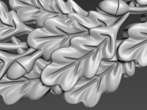 Oak branch relief 3D 模型