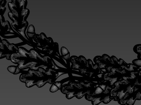 Oak branch relief 3D 模型