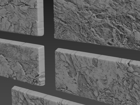 Brick stone plaster texture finishing Modello di stampa 3D