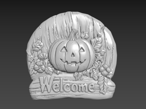 Pumpkin Halloween Relief 3D Model